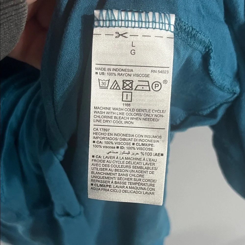 Old Navy Teal Off The Shoulder Blouse Large - Picture 3 of 4